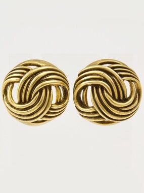 Vintage Museum of Fine Arts Boston Gold Tone Knot Stud Earrings Signed MFA